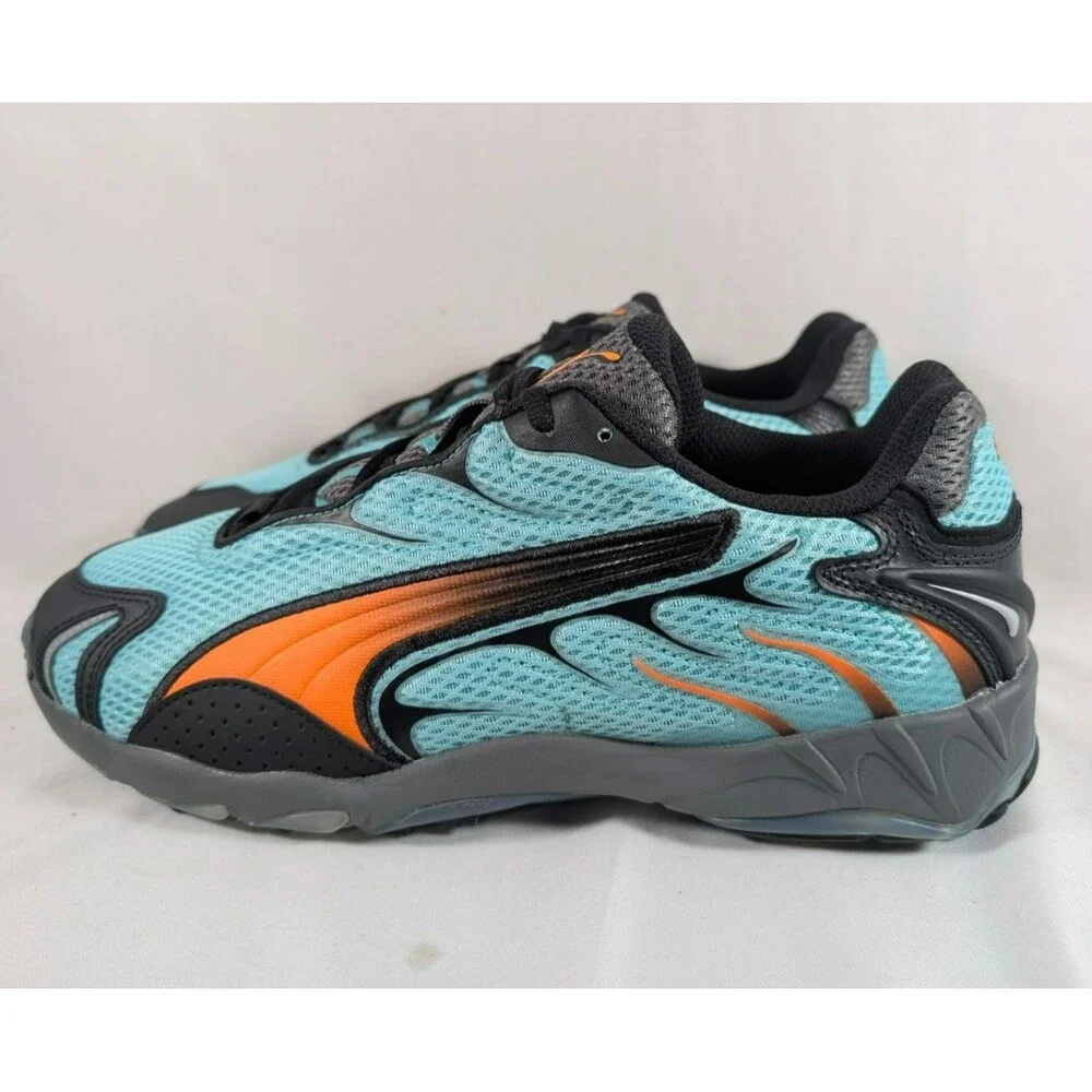 PUMA Inhale Mens 9 Aquatic Orange Glo 401560-04 Retro Running Shoes NEW